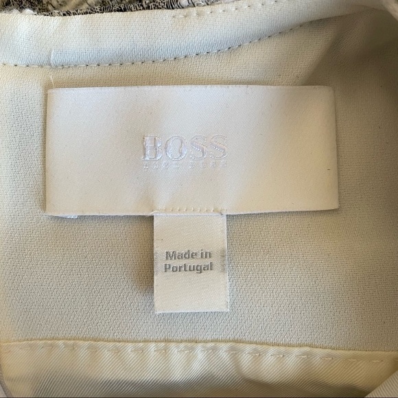 HUGO BOSS Dakola Gray Jacquard Zebra Stripe Shift Dress Wool Blend - Picture 9 of 14